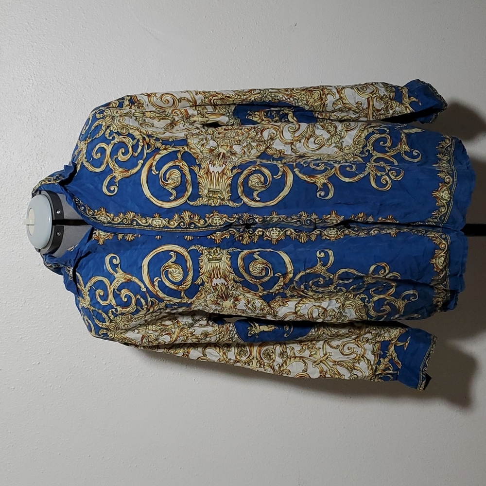 Vintage Lucio Romano 100% silk button up shirt